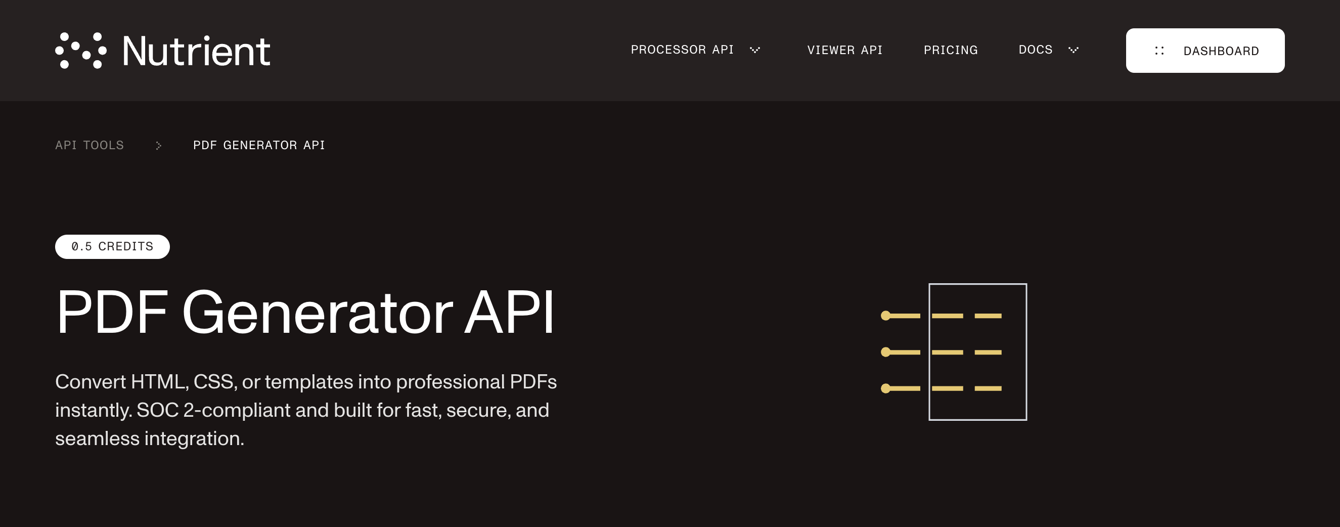 Tool page with credit usage badge